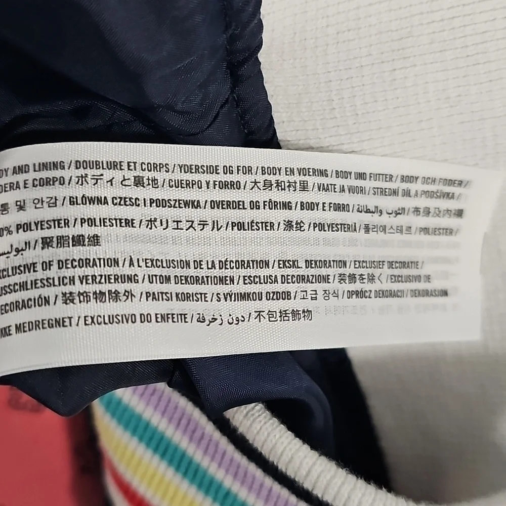 Abercrombie kids unicorn satin rainbow trim jacket girls size 11/12